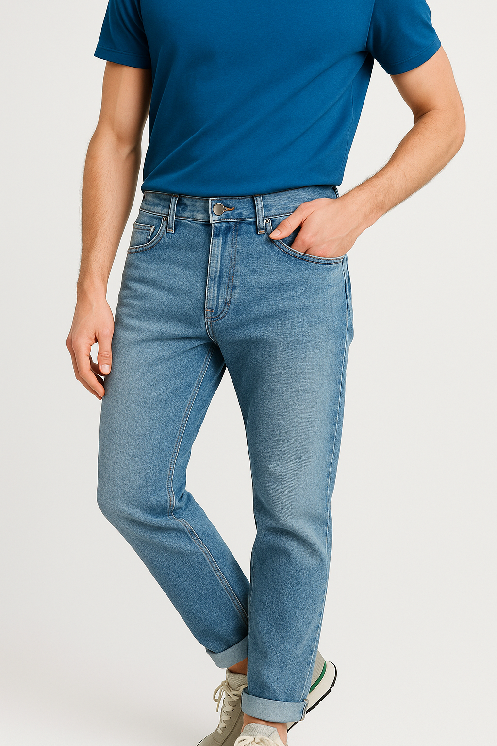 Light Blue Denim Jeans For Men
