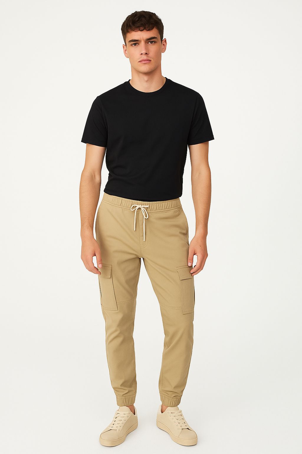 Beige Cargo Trouser For Men - Stylish