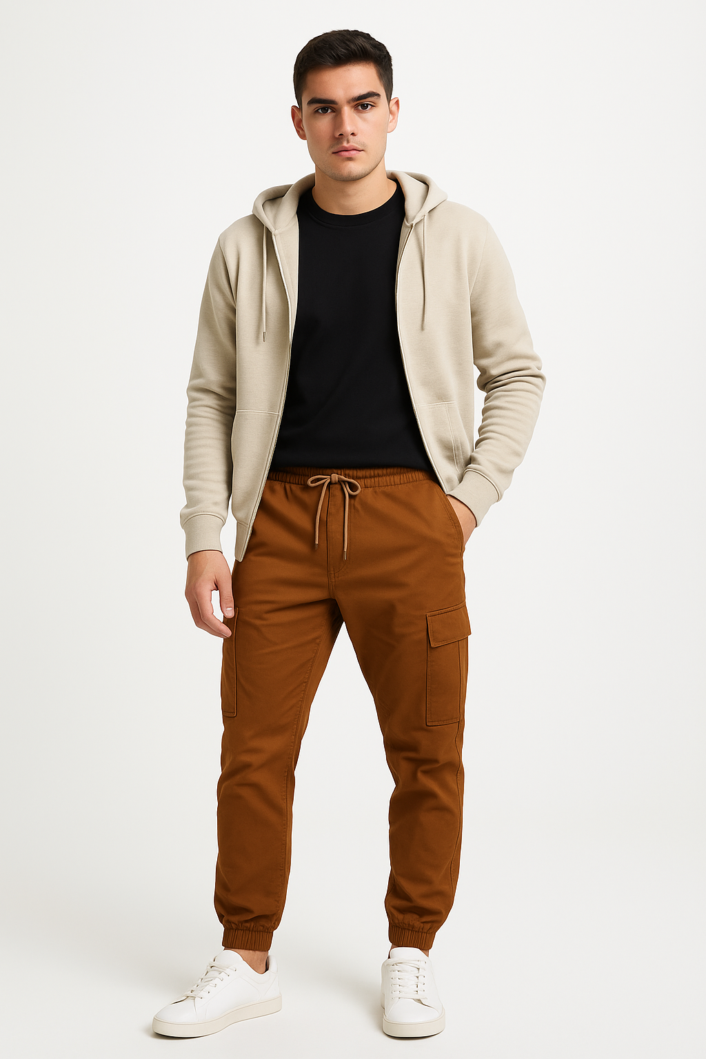 Rust Brown Cargo Trouser For Men - Stylish