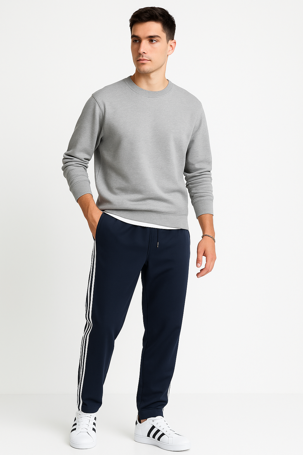 Blue Three Stripes Trousers For Men - Soft and Stylish