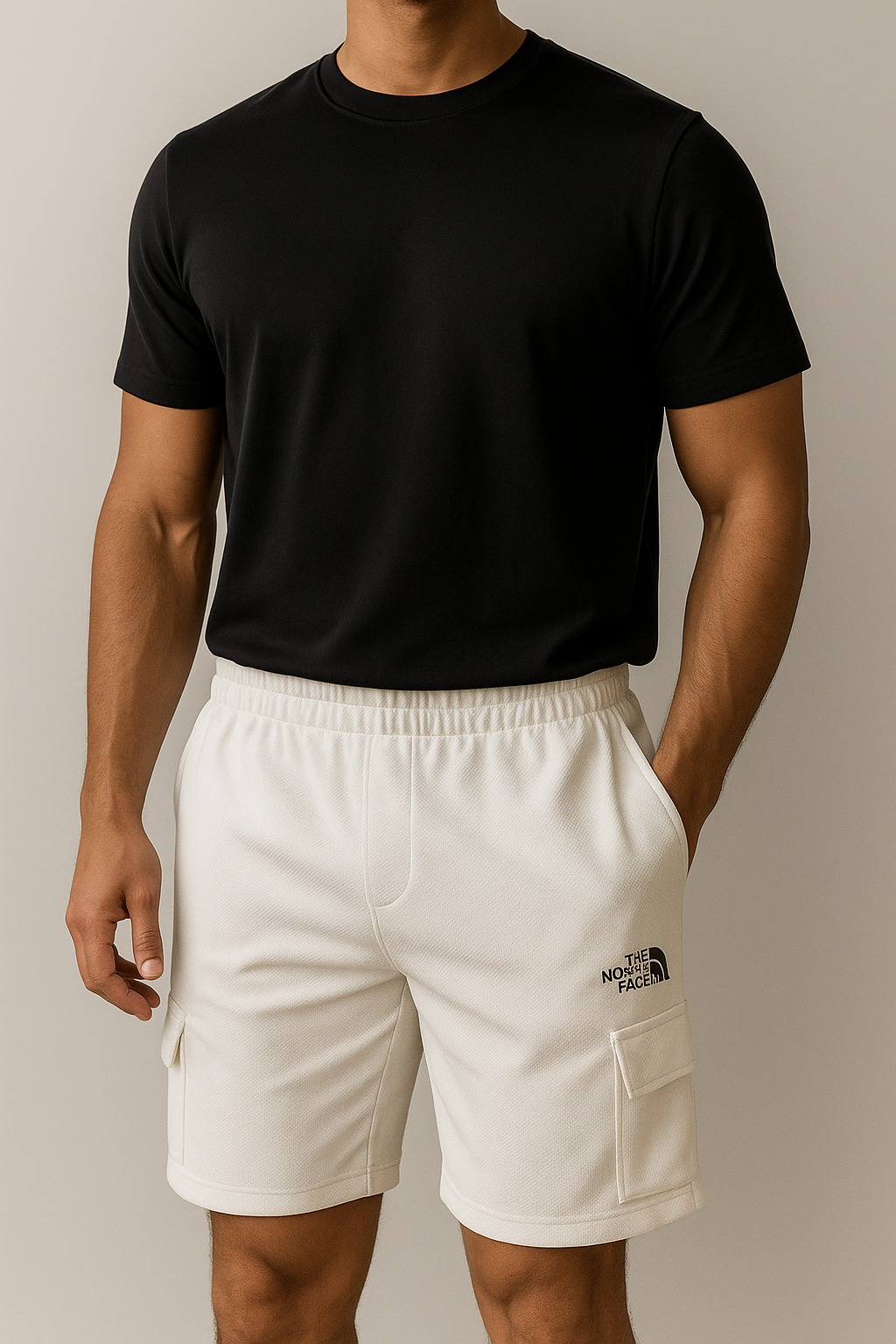 Men’s White Textured Shorts – Lightweight Summer Activewear | Breathable & Stylish Fit