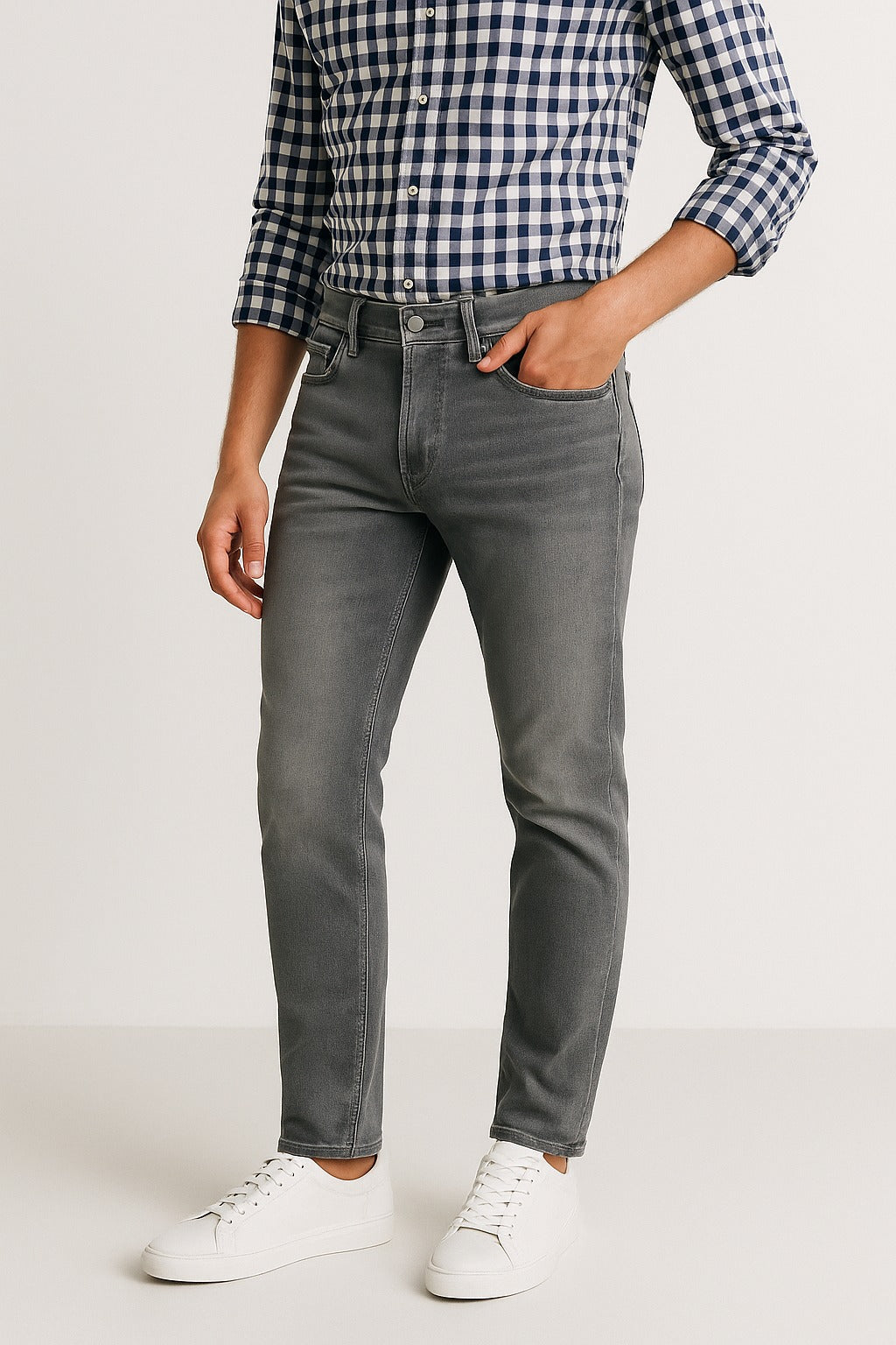 Grey Denim Jeans For Men