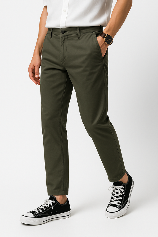 Green Cotton Jeans Pants For Men - Stylish and Comfortable