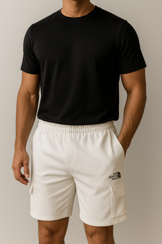 Men’s White Textured Shorts – Lightweight Summer Activewear | Breathable & Stylish Fit